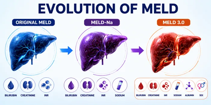 Chart illustrating how adding sex and albumin to MELD 3.0 addresses the sex gap in transplant access